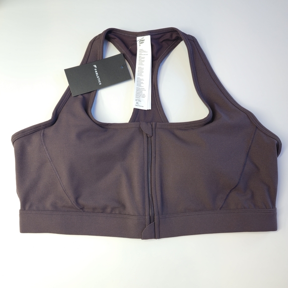 Fabletics Essential Front Zip Sports Bra XL – Deep Plum – Brand New w/ Tag - Picture 4 of 5